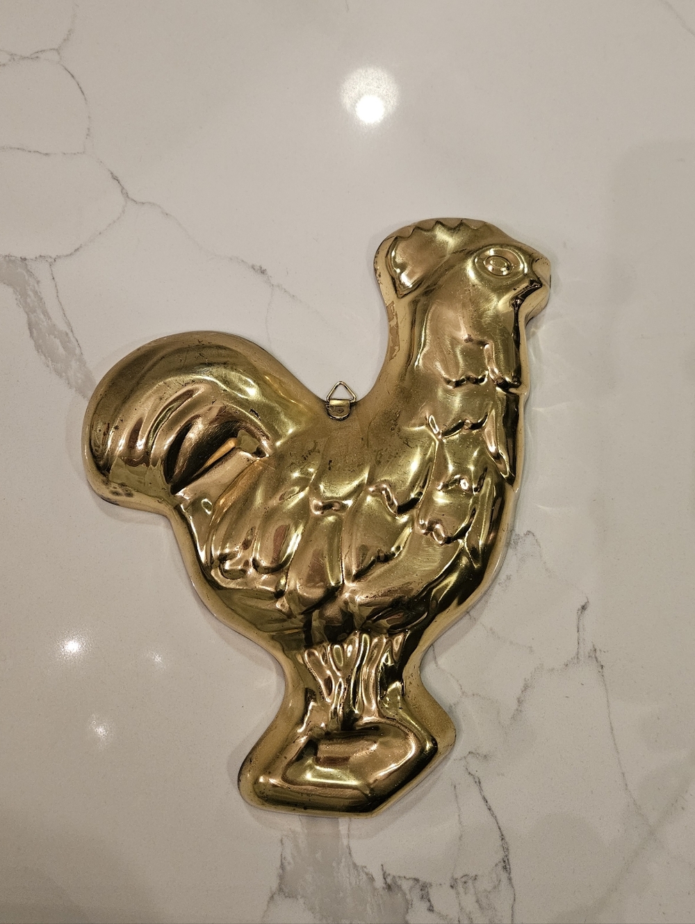 Vintage Brass Rooster Wall Hanging Mold